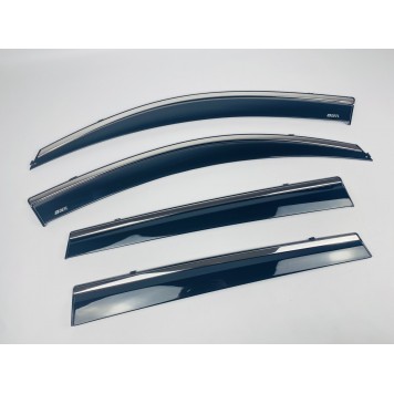 Дефлектори вікон Toyota RAV-4 2006-2013 з нерж. хром полоскою-2